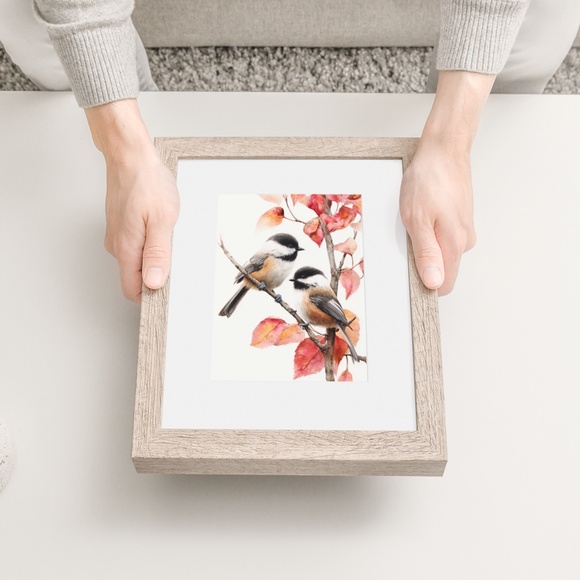 Watercolor Chickadee Bird Portrait Wall Art Print, Unframed - Charming Nature - Picture 6 of 7